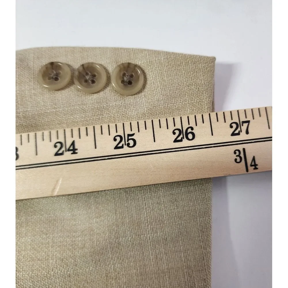 Alan Flusser Mens‎ Size 48L Beige/Tan Polyester/Viscose Blazer